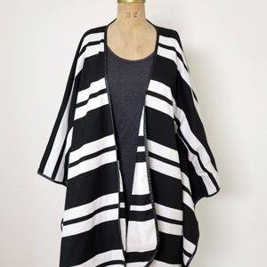 H&M Black & White striped kimono/cape